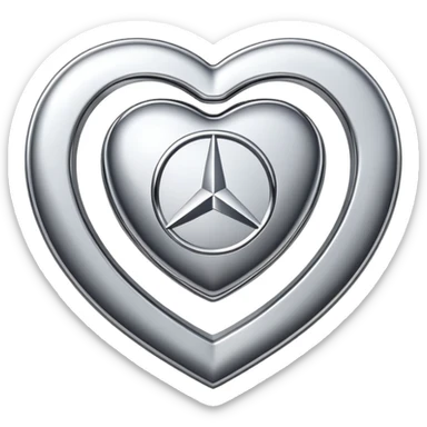 heart shaped Mercedes logo sticker