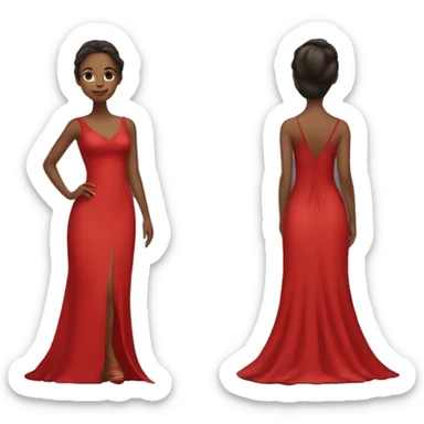 Girl wearing a long red gown sticker
