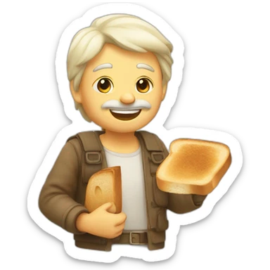 nain de jardin avec une toast sticker