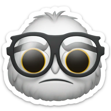 búho con lentes pensativo sticker