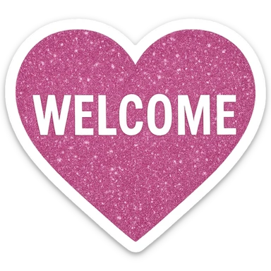  glitter welcome heart, remove background sticker