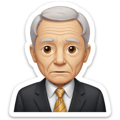 old man in suit with Necktie sticker