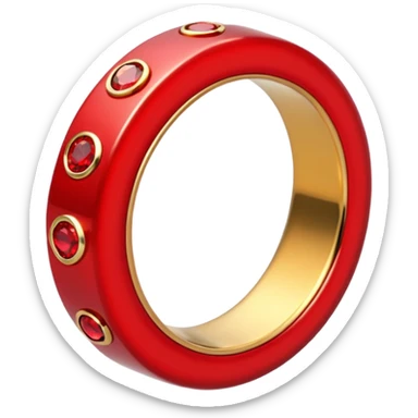 red ring marry red diamond metal prata sticker