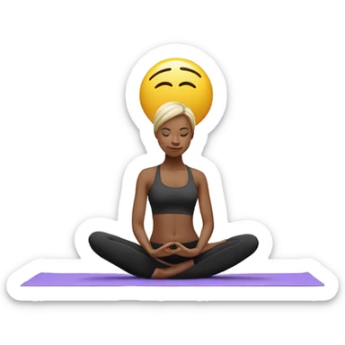Emoji face. Skinny fit yoga girl. sticker