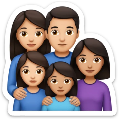 Light skin dark hair, Hispanic family of 6 mom, dad, two 20 yr old daughters, 20 year old son, and 10 year old daughter sticker