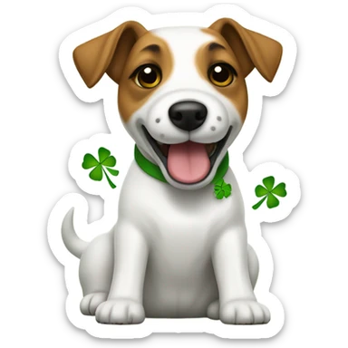 Jack Russel Terrier with Cloverleaf  sticker