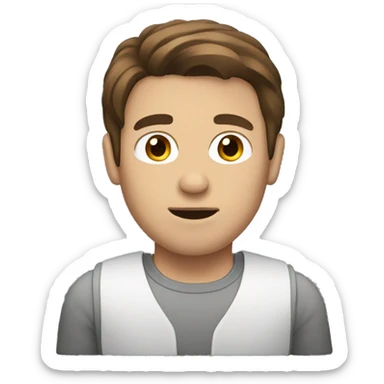 A men with brown hair in a pc sticker