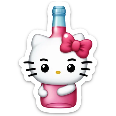 Hello kitty depressed tears with alcohol hello kitty sticker