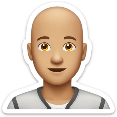 bald teenager sticker