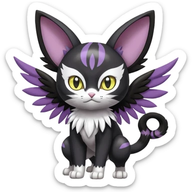 Meloetta-Purrloin-Gatomon-Trico-Pokémon-Digimon-Fakémon-fusion-hybrid-creature sticker
