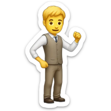 Homme qui se fait attaquer par un règle sticker