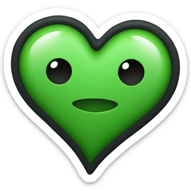 Half black and Green heart sticker