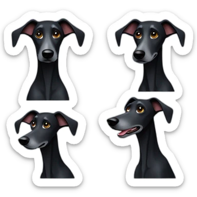 black dog galgo sticker