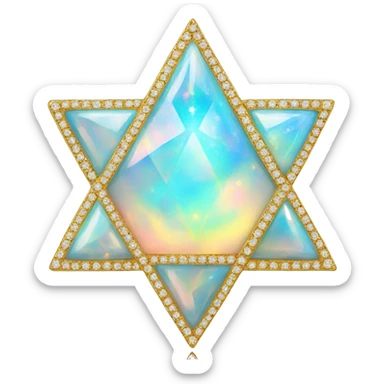 Opal star of David sticker