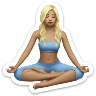 Paytas meditating blue beautiful girl blonde sticker