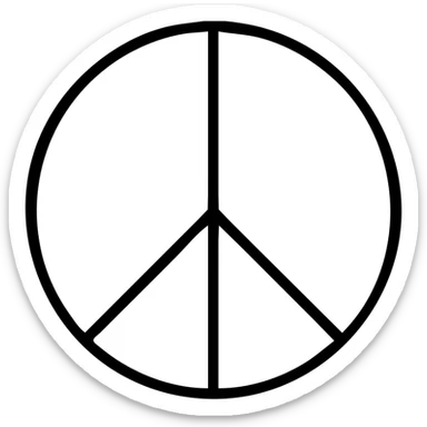 Pacific sign in white, outlined in black, minimalist style, PNG, transparent background sticker