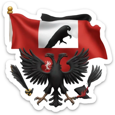 Albanian flag with an Eagle sticker