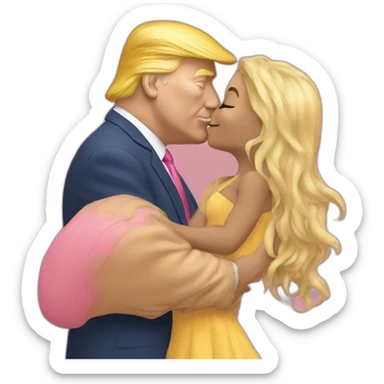 trump kissing his daughter, positivity, inclusiveness sticker