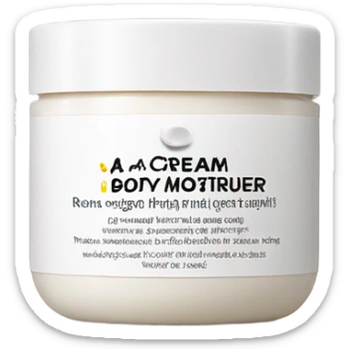 body moisturizer cream pot with label sticker