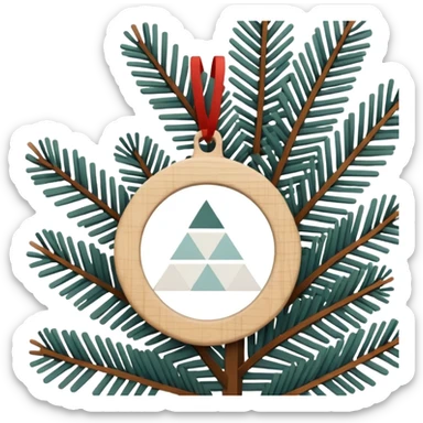 scandi style christmas ornament  sticker