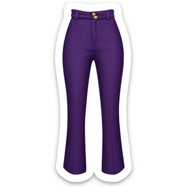 Realistic pair of dark purple high wasted long dress pants with button fasteners isolated.  sticker