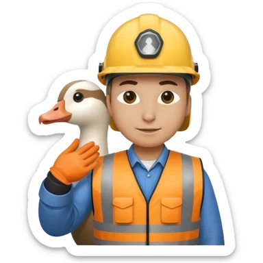 goose nuclear engineer in helmet and vest sticker