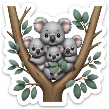 famille de koalas sticker