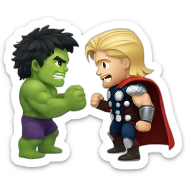 hulk versus thor sticker