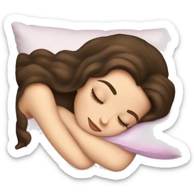sleeping beauty brunette white girl with a silk pillow sticker