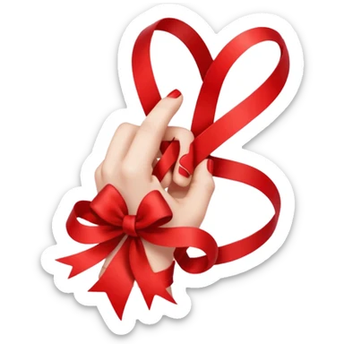 finger with ribbon sticker
