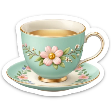 Easter tea cup sticker