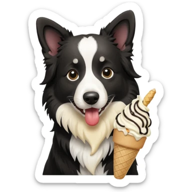 um border collie tomando sorvete sticker
