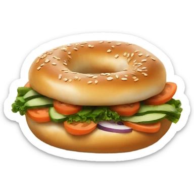 Bagel with veggies sticker