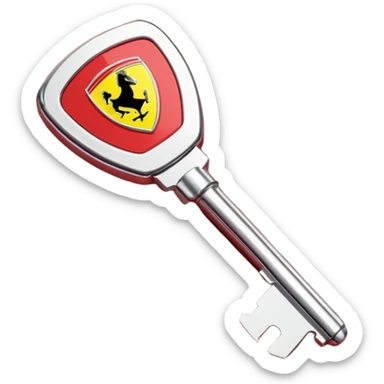 red Ferrari key with a red background sticker