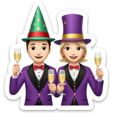 magician couple celebrat his birthday  sticker