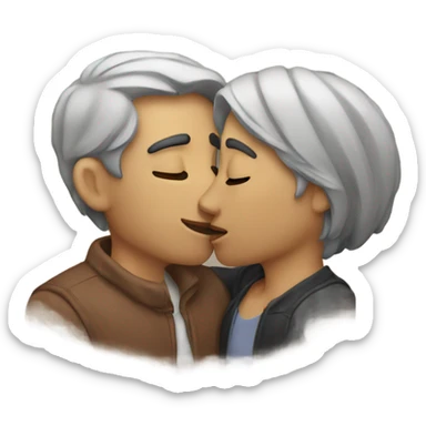 Two people kissing sticker