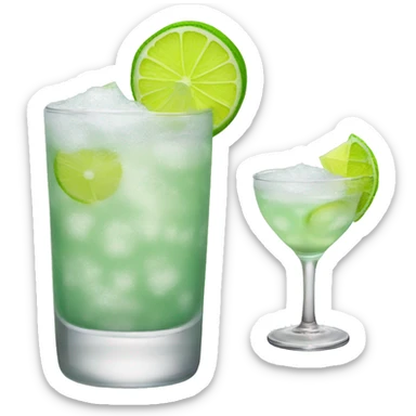 Gin slushy drink with lime  sticker