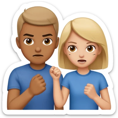 brother and sister fighting modern culture naughty  sticker