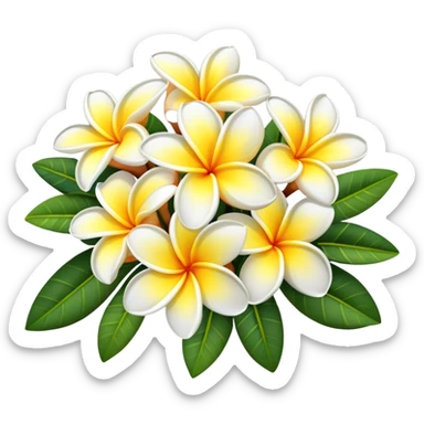Bouquet of plumeria flowers sticker