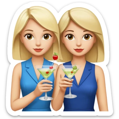 A blonde and brunette drinking martini  sticker
