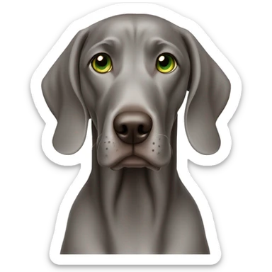 Weimaraner with light green eyes sticker