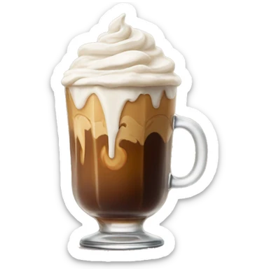iced coffee with whipped cream and caramel sauce  sticker