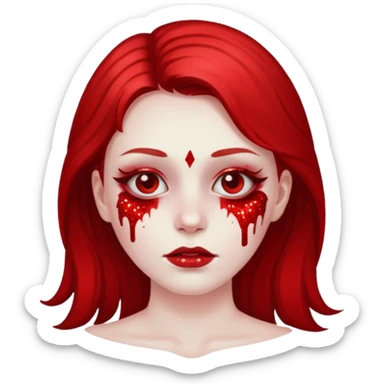 red glitter girl dead sticker