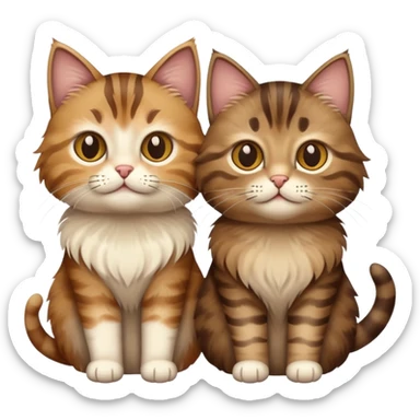 two cats brown and beige sticker