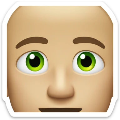 A guy with buzz cut and green eyes sticker