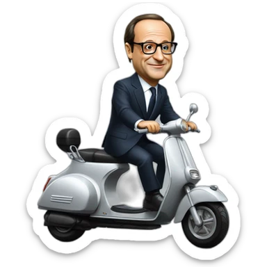 Francois Hollande surLa poudre de perlinpimnpin son scooter sticker