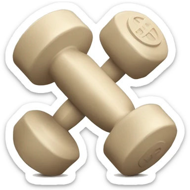 Beige dumbbells sticker