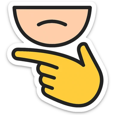 icon of a stylized hand performing the 'nah hareketi' flicking under the chin, modern, clean, no text sticker