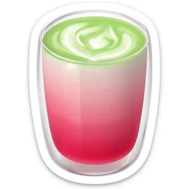 ombre strawberry pink matcha sticker