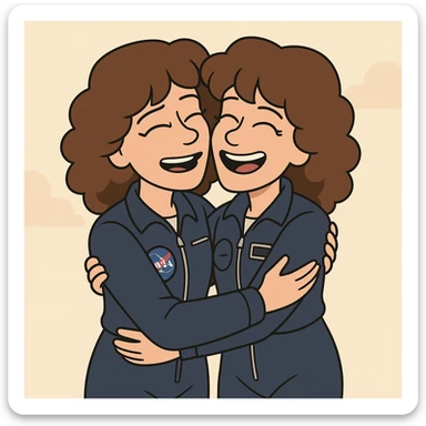 two Sally Ride Prince hug  sticker